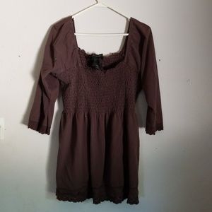 Off shoulders brown fashion top